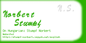 norbert stumpf business card
